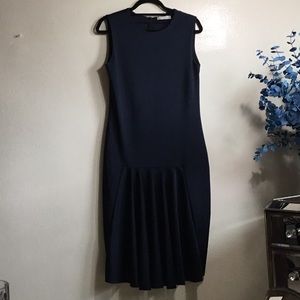 Zara navy blue midi dress
